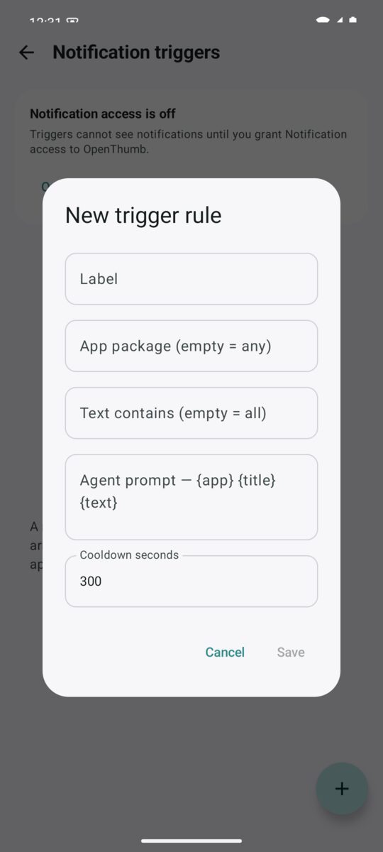 Editing a trigger rule